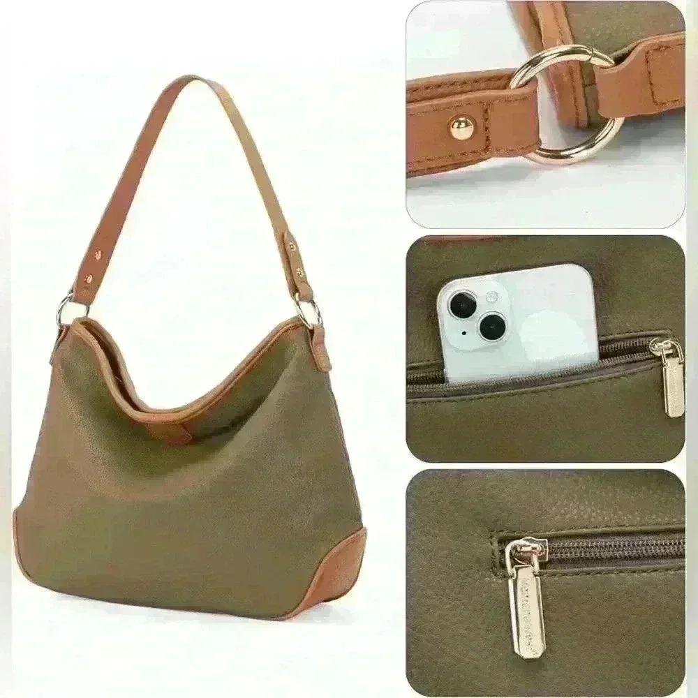 Montana West Hobo Bags for Women Purses and Handbags Shoulder Satchel‎ Green/Tan
